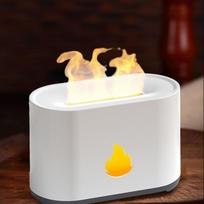 Flame Essential Oil Diffuser Air Humidifier with Colorful Light 16x8x10.6cm USB balta