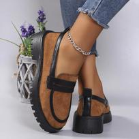 Fashion Women's Fashion Leopard Patchwork Slip-on Loafers Chunky Heel Platform Flats  Moccasins Casual Shoes Plus Size Zapatos 2025 36 ruda