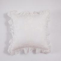 Scandinavian Style Rustic Ruffle Cushion Bedroom Bedside Living Room Sofa Waterproof Cotton Embroidery Flowers Pillow Sets 30*50 white