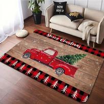 Christmas Red Truck  Area Rugs for Bedroom Anti Slip Carpets for Living Room Bathroom Floor Mat Christmas Home Decor Carpet 40X60cm-16x24in