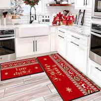 Cross-Border Cute Gingerbread Man Christmas kitchen Mat Home Non-Slip And Dirt Mat Toilet Toilet Absorbent Door Mat 40X60and40X120CM