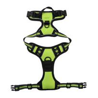 Durable Polyester Firm Close Fitting Adjustable Dog Harness Vest žalia