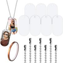 7 vnt. baltos naminių gyvūnėlių etiketės Sublimacinės dvipusės aliuminio etiketės „pasidaryk pats“ metalinės etiketės „Pet Dog“ white