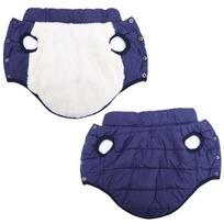 Pet Clothes Winter Thick Dog Coat Windproof Cozy Puppy Cats Jacket Apparel Comfortable Soft Small Medium Dogs Yorkshire French Bulldog Costume mėlyna