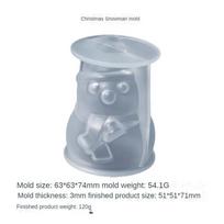 3D Christmas Tree Silicone Candle Mold 3D Gentleman Snowman Aromatherapy Gypsum Soap Resin To Make Christmas Crafts Gifts gray
