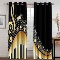 Luxury Creative Red Piano Key Music Note Window Curtain Blinds For Living Room Kids Bedroom Bathroom Kicthen Door Home Decor2Pcs W65X60H(cm)X2Pcs&Hook white