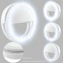 VSHOP® LED žiedinė lemputė asmenukėms telefonui - Mini žiedinė lemputė 85 mm, reguliuojamas intensyvumas, 5000K-7000K, su telefono laikikliu
