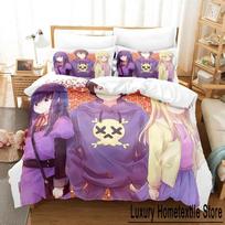 Kawaii Anime Hi Score Girl Bedding Set Single Twin Full Queen King Size Bed Set Adult Kid Bedroom Duvet cover Sets Home Textiles 70x133cm 2pcs yellow