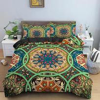 Etninis Mandala Antklodės Užvalkalų Komplektas 3D Gėlių Rašto Patalynės Komplektas Bohemiško Stiliaus Patalynė Karališko, Karališkojo, Viengulio Dydžio Miegamojo Dekoras 70x133cm 2pcs blue