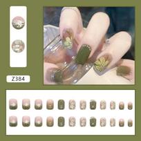 24 Pcs Fresh and Elegant Camellia Wears Armor, Shiny Pearl Agate Color, Pink and Translucent Nail Art Tablets, Simple and Atmospheric White gray