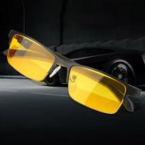 non-polarized Night Vision Semi-Rimless Men Fashion Sunglasses Metal Half Frame Unisex Business Outdoor Anti Glare Driving Eyewear gray