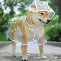 Dog Leashable Transparent Raincoat Dog Waterproof Light Rain Poncho L