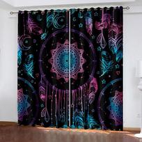 Room Darkening Window Curtain Thermal Blackout Curtain for Bedroom Living Room Darkening Drapes  Cortinas Para La Sala W132cm x H160cm&Grommet blue