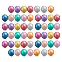 50 Pcs Latex Balloons Solid Color Balloons Glitter Balloons Metallic Color Balloons 10 Inch/12 Inch G blue