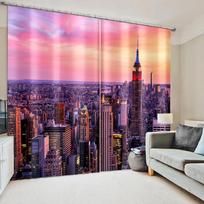 2 dalių Niujorko naktinio vaizdo užuolaidos miegamajam, svetainei, langui nuo grindų iki lubų, virtuvės žaliuzės cortinas Rideaux Small(W50H50cm)-2&Grommet Top brown