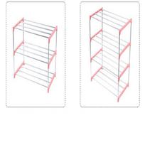 DIY Shoe Rack Storage Rack Dormitory Household Storage Box Shoe Rack Aluminum Vertical Shoe Rack ADM Three Tier rožinė