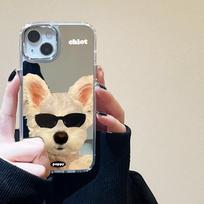 Mobiliųjų telefonų dėklai iPhone 11 13 XR 15 Pro Max 12 14 Pro Max Case iPhone 16 XS Max veidrodinis apsauginis dėklas Veidrodis išskirtinis animacinis filmas, atsparus vandeniui iPhone 11 Pro Max sidabro smėlio spalvos
