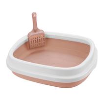 Cat Litter Box Pet Toilet Bedpan Kitten Dog Tray with Scoop 1 Set Excrement Training Sand Boxes Anti-Splash rožinė