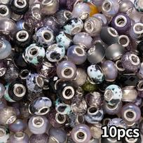 10/20/30pcs Resin Black European Large Hole Bead Bulk Jewelry Making Large Hole Spaced Bead Pendant Bracelet Making Necklace Pen DIY Craft 10pcs