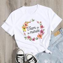 Team Bride Unisex T-shirts 2024 EVJF To Be Squad La Mariee Hen Party Bachelorette France Girl Wedding Female Tops Tees L gray
