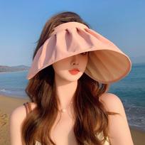 Chic Women's Sun Visor Hat - Lightweight, Wide Brim with UV Protection, Perfect for Beach & Outdoor Activities one size