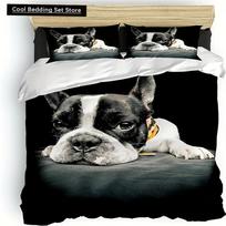 2/3pcs Vibrant Animal Dog Themed Duvet Cover Set-Soft Comfortable 3D Printed Hypoallergenic and Breathable Bedding for Bedroom EU single(135x200cm)