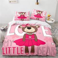 Lovely Miss Bear Bedding Set Children Cartoon 3d Duvet Cover Sets Pillowcase Boys Girls Kid Bedclothes Twin Full Queen King Size 135x200cm
