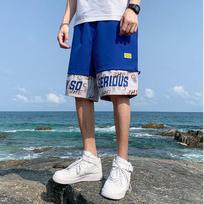 Shorts Men's Summer Thin Section Tide Brand Leisure Sports Five Minutes To Wear Beach Pants Student Trend Loose Overalls XXXL mėlyna