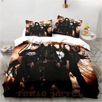 Tokyo Hotel Bedding Set Band Excavator Bed Sheet Set King Size Double Bed Double Children Bedding Set Microfiber Polyester Duvet Set EU Twin 135x200cm