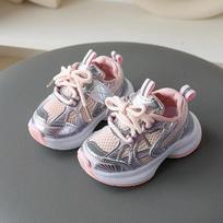 2024 Children Shoe Autumn Breathable Women Sports Shoes Fashion Soft Sole School Casual Shoes Bright Girl Shoes Tenis De Mujer 25insole15.5cm pilka