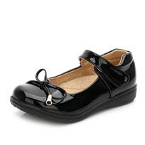 Vaikiški odiniai bateliai, elegantiški mergaičių bateliai, princesės stiliaus, skirti mokyklai, madingi, vaikiški plokščiapadžiai bateliai, juodi, balti, universalūs 26 juoda