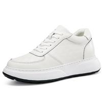 Genuine Leather Mens Casual Shoes All-match Treking Footwear Lace Up Leisure Walk Travel Shoes Male Skateboard Footwear Sneakers 38 balta