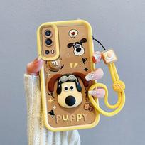KEYSION Shockproof Case for VIVO Y72 5G Y52 with Lanyard Soft Silicone Cute 3D Cartoon Doll Phone Cover for VIVO Y52 Y72 5G for VIVO Y52 5G