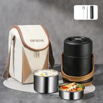 MeyJig Stainless Steel Thermos Lunch Box Leak-proof Bento Box Food Storage Containers 2L 2000ml juoda