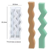 DIY Geometric Candle Silicone Mold Wavy Bar Epoxy Resin Mold Handmade Aromatherapy Candle Mould Wedding Gifts Craft Home Decor white