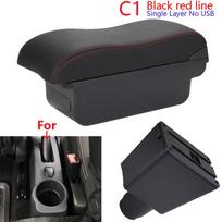 For Renault Logan 2 Armrest For Dacia Logan 2 dokker Renault Sandero 2 Car Armrest Box Curved Surface leather Simple installatio gray