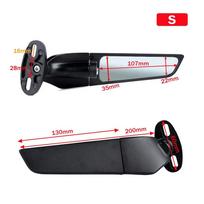 Motociklų sparnų galinio vaizdo veidrodėliai su LED, besisukantys, reguliuojami, didelio matomumo veidrodėliai Kawasaki Ninja 250 300 400 650 H2 H4 black