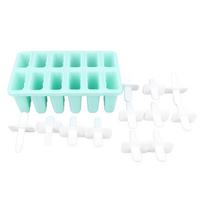 12 Cavity Ice Cream Mould with Stick Easy Release Green Reusable Silicone Ice Pop Moulds for Ice white