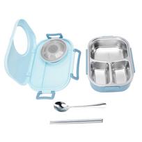1450 ml „Bento Lunch Box“ nerūdijančio plieno skyriaus terminis „Bento Box“ dviejų sluoksnių „Bento“ konteineris L žalia