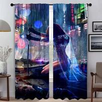Cybernetic Robots Curtains for Living Room Curtain Tulle for Bedroom Partition Halloween Decoration Home Interior Curtains Child W50xH70cmx2pcs-CL