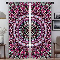 Anti-mosquito Curtains 2 Pieces Trippy Vibrant Mandalas Modern Living Room Curtains for Camera Partition Blackout Curtain Shades W50xH70cmx2pcs-CL