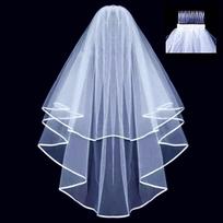 1PC Beautiful Pure Color Nets Yarn Bridal Veils Wedding Veil Love Happy Elegant Romantic ARI balta