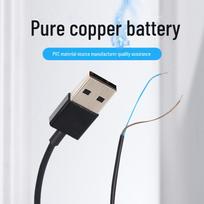 5V USB Vieno galo 2 gyslų kabelis ventiliatoriui, uodų gaudyklei, skustuvui 0.5m juoda