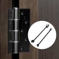2Pcs Door Hinge Adjustment Wrench Tools,Hinge Bender Portable Carbon Steel Professional Adjusting black