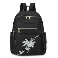 Solid cord high-capacity nylon fashion backpacks versatile embroidered women's bags