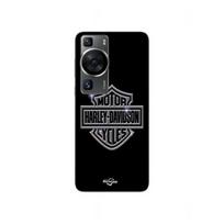 Coque Huawei P60 Harley Davidson logo motor sycles gris front noir Maniacase pilka