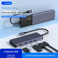 6-in-1 NVMe Type-C SSD plėtimo stotelė ir USB šakotuvas 6 gray