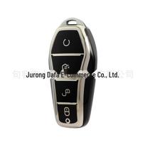 BYD Qin Plus DMI Key Cover for EV Dolphin, E2/E3/D1, Yuan Pro – Premium Full Shell for Men and Women Silver Edge Black