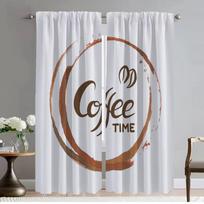 Blackout Curtain for Room 2 Panel Coffee Time Modern Living Room Curtains Tulle for Bedroom Home Interior Curtains Shades Camera W50xH70cmx2pcs-CL