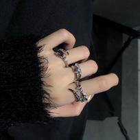 Three-Piece Ring, Female Tide Niche Design, Exquisite Gemstone, High-End Sense, Personalized Opening, Adjustable Index Finger Ring opening adjustable